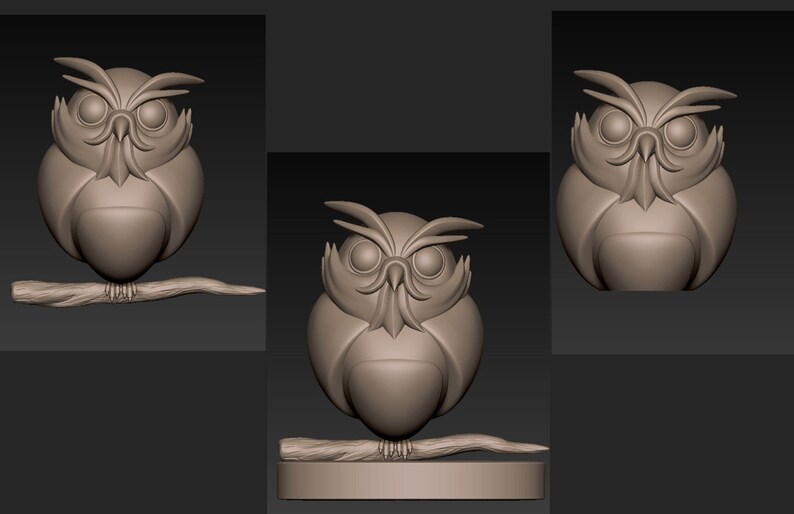 Owl 3 Owls 3D model 3D STL file printable model for 3D | Etsy