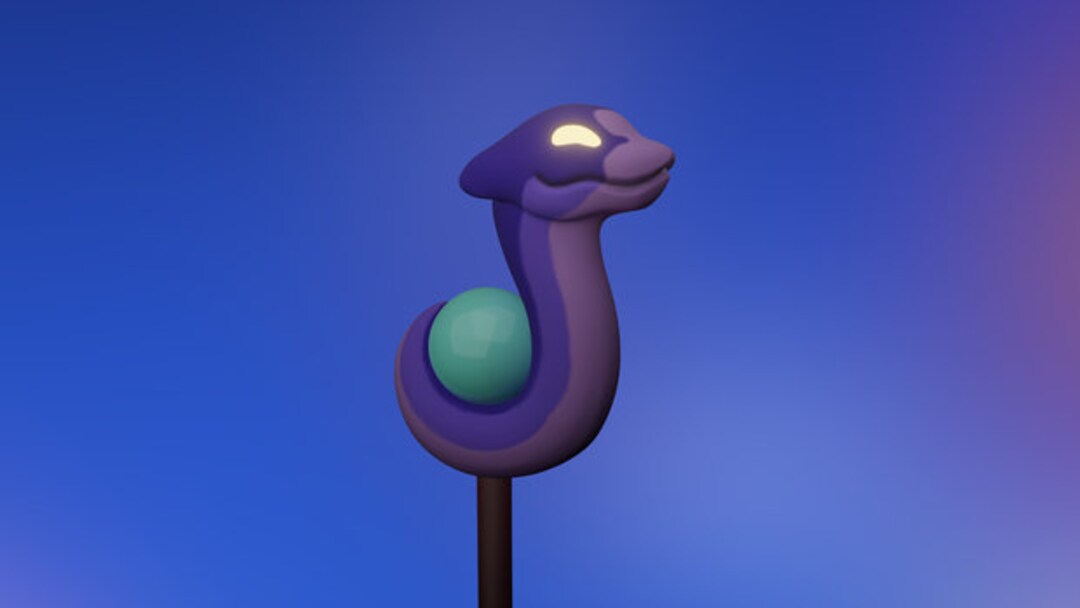 Luz's Palisman, Stringbean Staff Owl House Lifesize Scale 11 3d