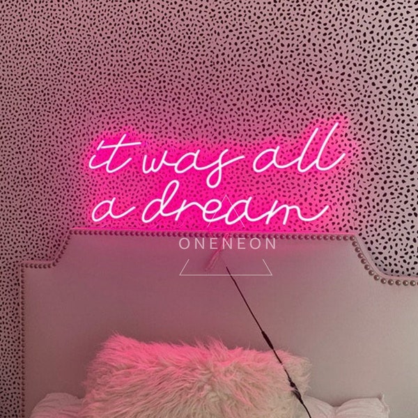 Insegna neon personalizzata era tutto un sogno Neon Sign Bedroom Custom Neon Light Led Custom Light Neon Wall Decoration