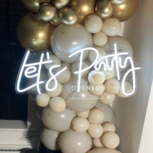 Custom Let's Party Neon Sign Flex Led Neon Light Sign Led Text Custom Halloween Party Wedding Led Neon Sign Home Room Decoration Event Decor