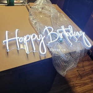 Custom Neon Sign Happy Birthday Oh Baby Neon Sign Custom Party Neon Sign Acrylic Flex Led Custom LED light Yard Decor Sign image 3