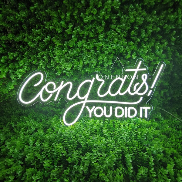 graduation decorations 2024 Congrats You Did It Neon Sign Custom Graduation Gifts, Neon Sign Custom Party Decor, Led Signs Personalized Gift