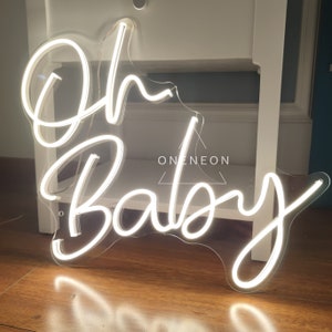 Custom Neon Sign Happy Birthday Oh Baby Neon Sign Custom Party Neon Sign Acrylic Flex Led Custom LED light Yard Decor Sign image 6