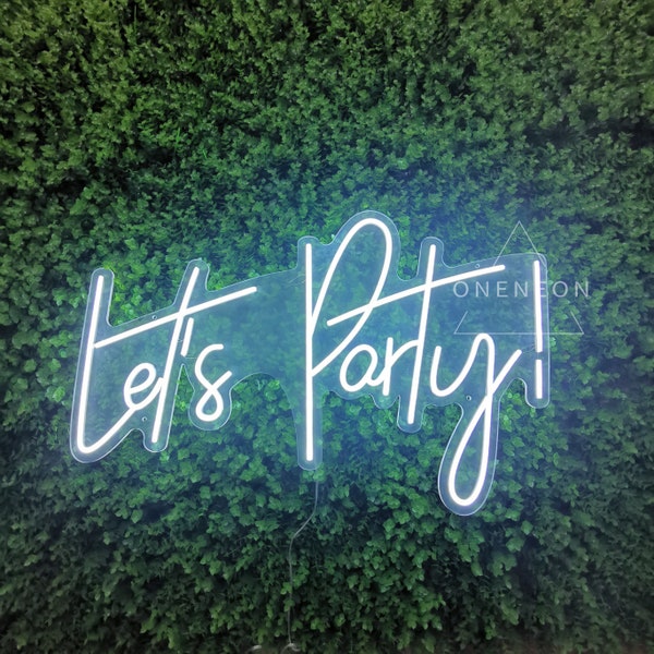 Custom Lets Party Neon Sign / Home Wall Decor / Pub Bar Sign / Personalized Name Sign / Wedding Neon Sign / Neon Wall Art Decor