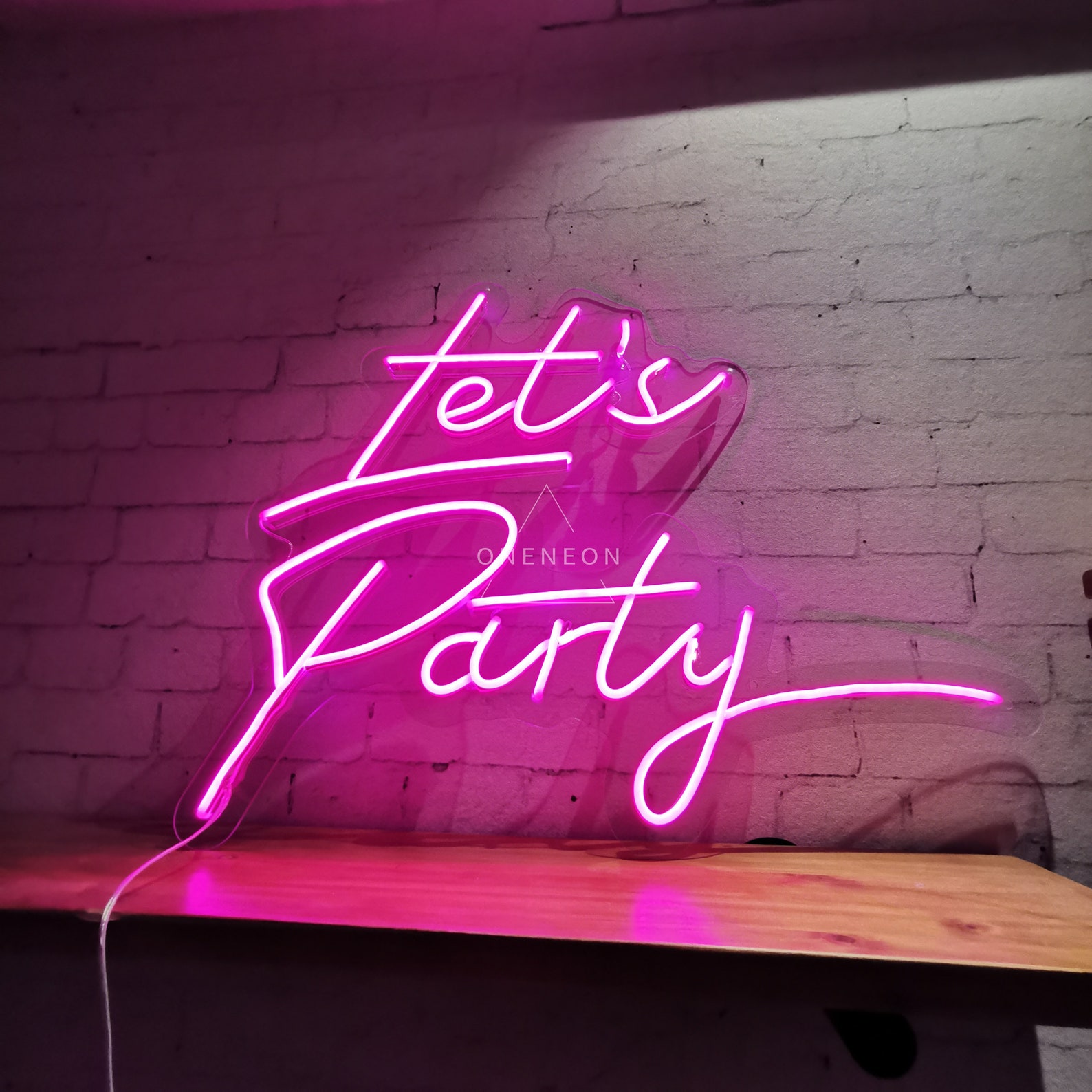 Custom Neon Sign Lets Party Neon Sign Bedroom Custom Neon Etsy
