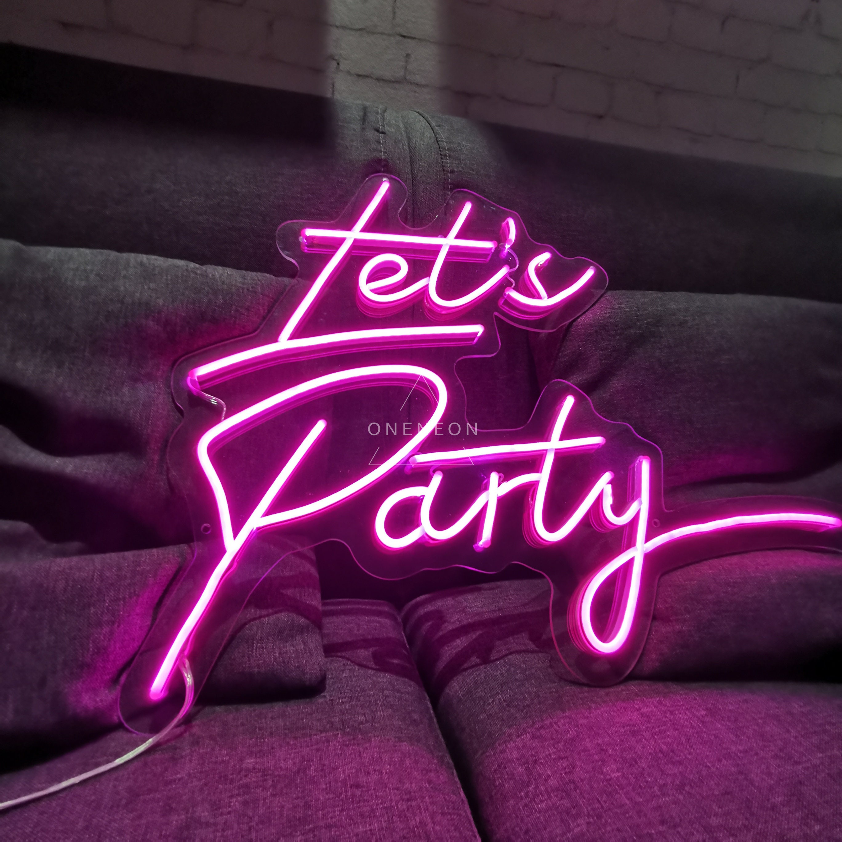 custom-neon-sign-lets-party-neon-sign-bedroom-custom-neon-etsy