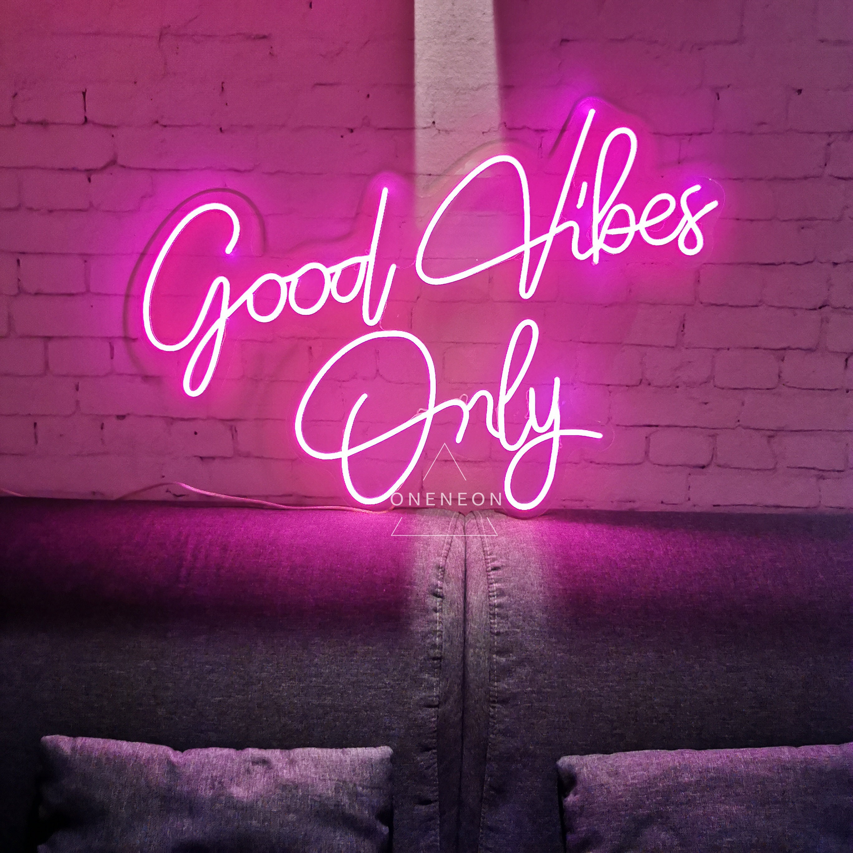 New Good Vibes Only Purple Handmade Lamp Acrylic Neon Light Sign 14" 