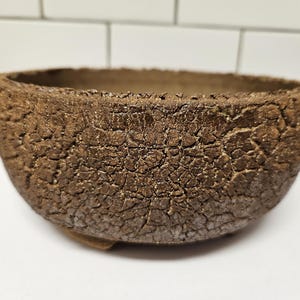 Handmade Rustic Bonsai Pot with Drainage, Namban Stoneware Planter for Bonsai, Caudex, Succulents, Cactus & Kusamono