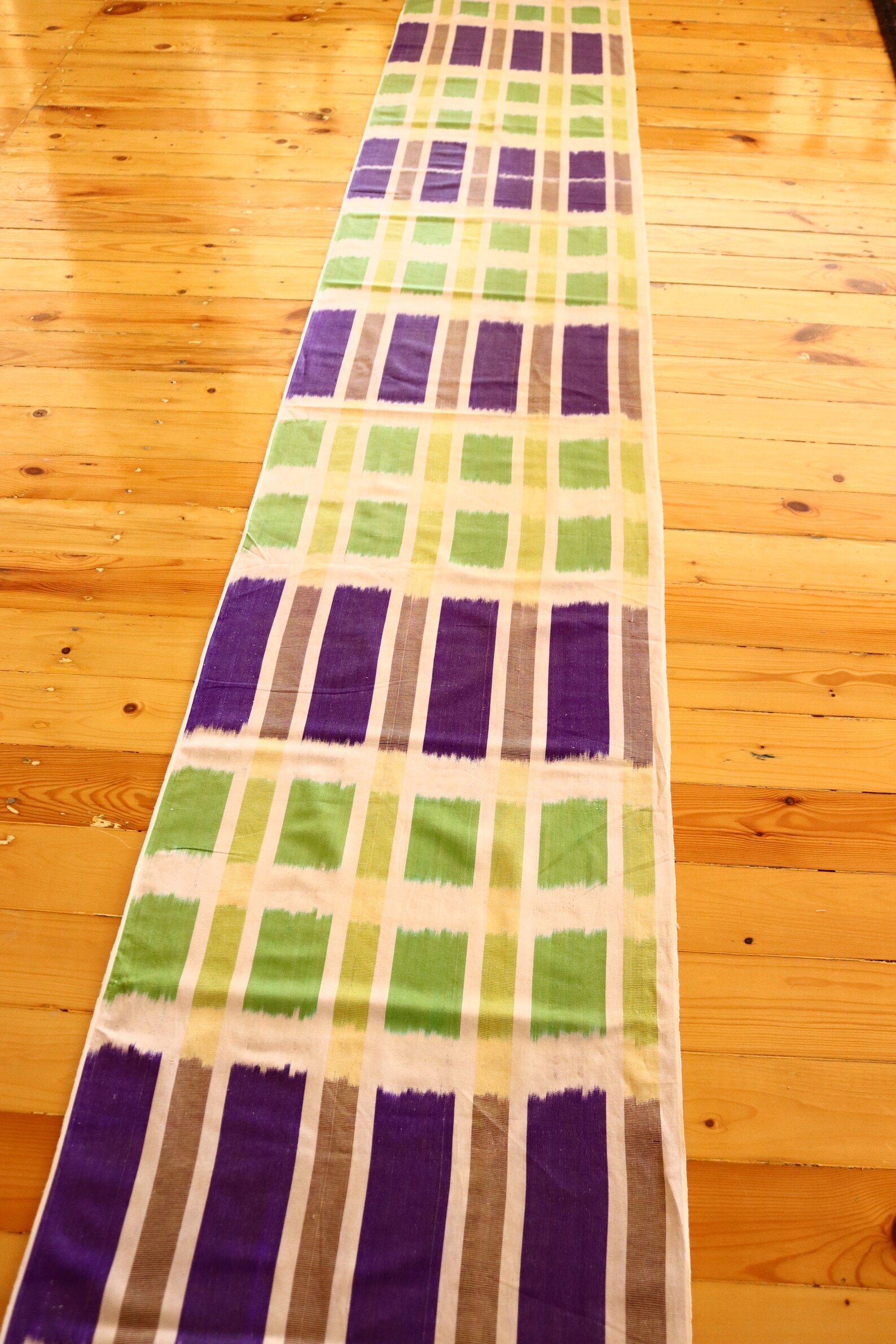 Multi Color Ikat Fabric by the Yard, Ikat Upholstery Fabric, Handwoven Fabric, Handloom