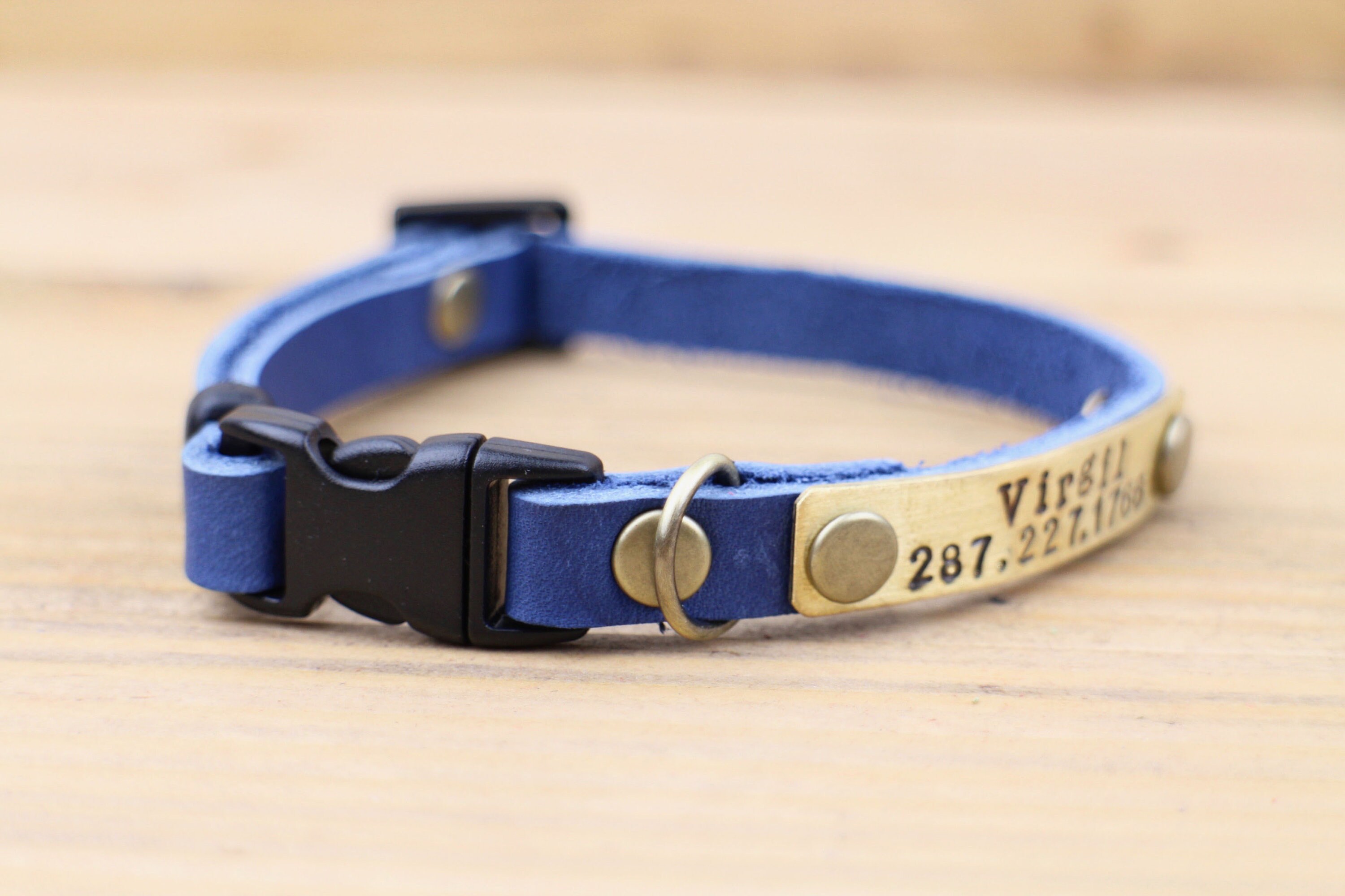 Blue cat collar Blue Personalised cat collar Cat collar Etsy