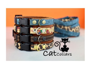 Cork cat collar - breakaway cat collar - Kitten collar - Cat collar breakaway - Plain collar - Eco friendly cat collar - Collier chat