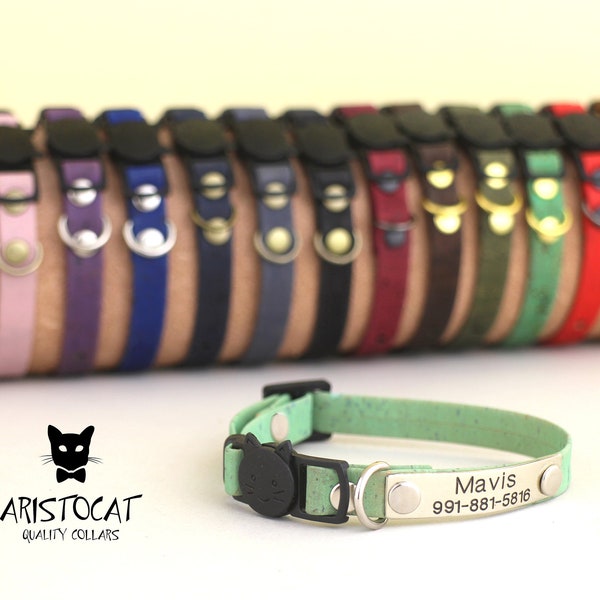 Kattenhalsband - Kattenhalsband - Kurkhalsband - Breakaway kraag - Gepersonaliseerde kattenhalsband - Kittenhalsband - Metalen naamplaatje - Kittenhalsband