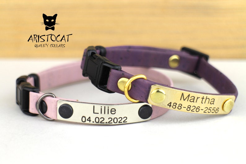 Cat Collar Cork Collar Breakaway/non Breakaway Collar Etsy