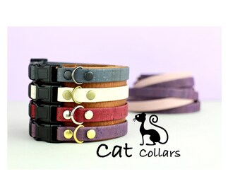 Cat collars  - Cork collar -  breakaway cat collar - Kitten collar - Cat collar breakaway - Plain collar - Eco friendly cat collar