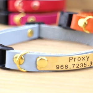 Leather cat collar Breakaway cat collar Personalized cat collar Customized cat collar Kitten collar Cat collar image 3