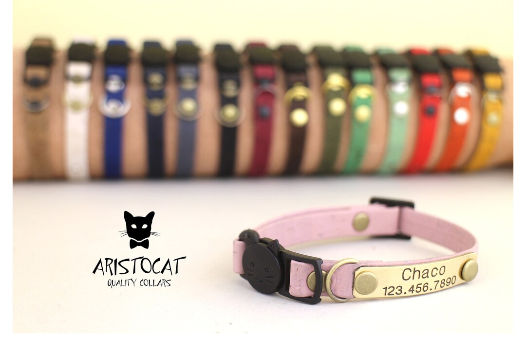 Cat Collar Tag Cat Collar Cork Collar Breakaway Collar Etsy