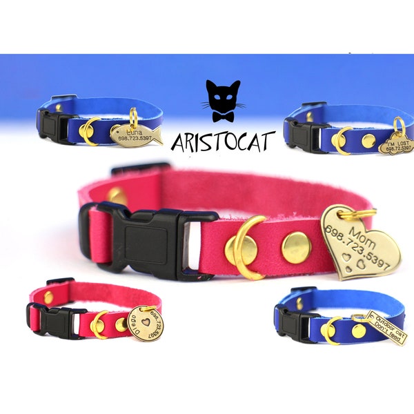 Custom cat tag - Engraved cat tag - Heart tag - Cat collar tag - Brass tag - Kitten tag - Small tag - Hanging tag - ID tag