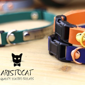 Leather cat collar Breakaway cat collar Personalized cat collar Customized cat collar Kitten collar Cat collar image 2