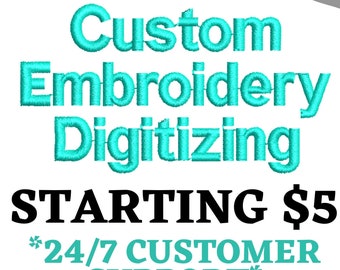 Custom Embroidery Digitizing, Logo Digitizing, Embroidery Digitizing Service, Image Digitizing Embroidery, Custom Digitize