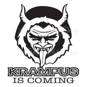 Krampus is Coming SVG Cricut Vinyl Die Cut File | PNG Sublimation Press Shirt Design