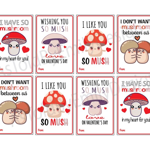 Mushroom Valentine Etsy