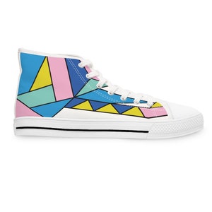 Geometrical NFT Inspired Design High Top Women&#39;s Shoes