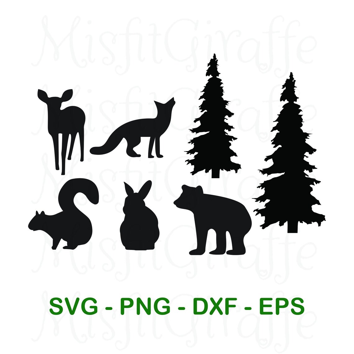Woodland Creatures / Baby Animals Silhouette SVG Instant | Etsy