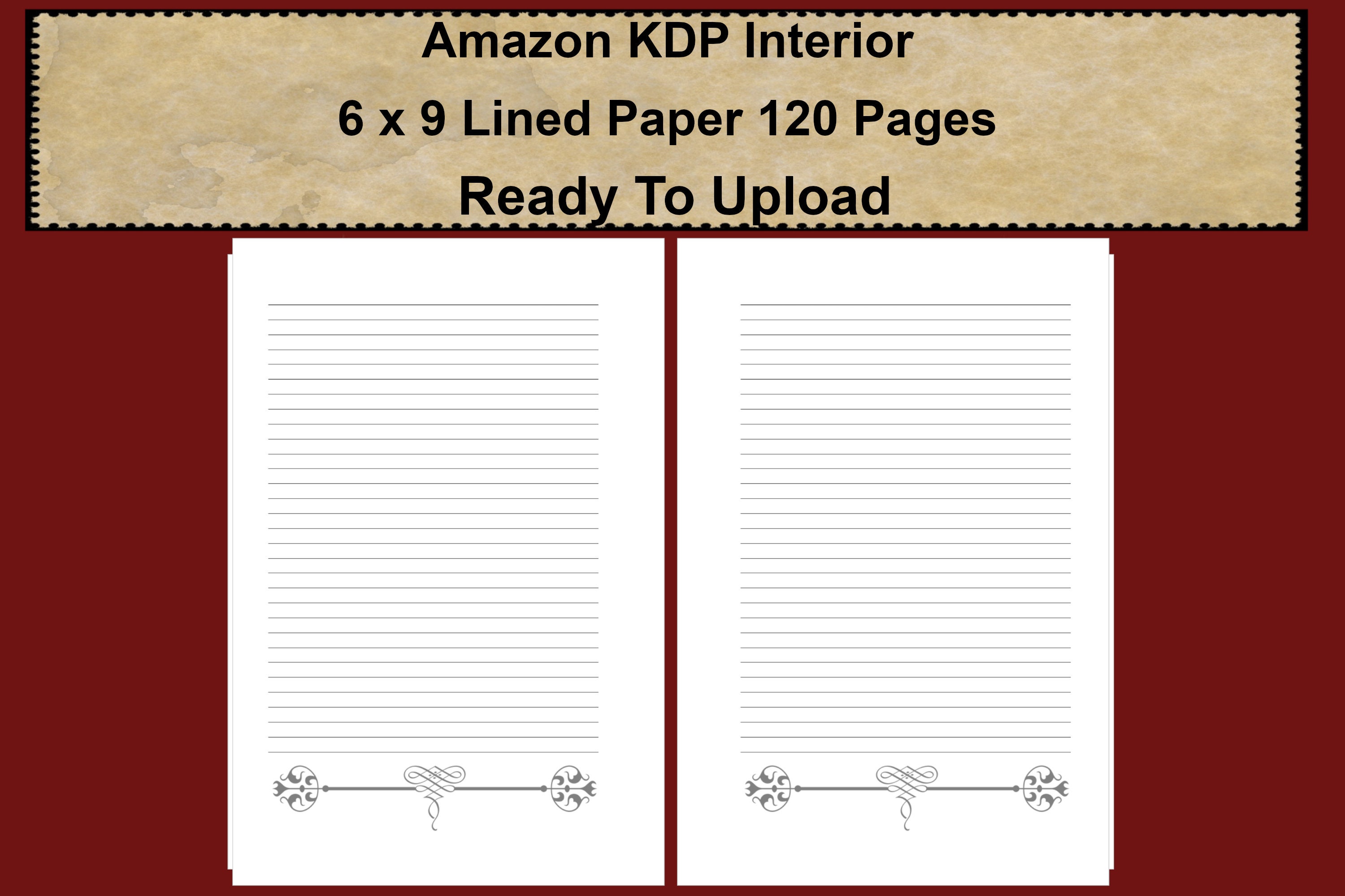 KDP Interior Template Lined Paper With Divider 3 6x9 No Etsy