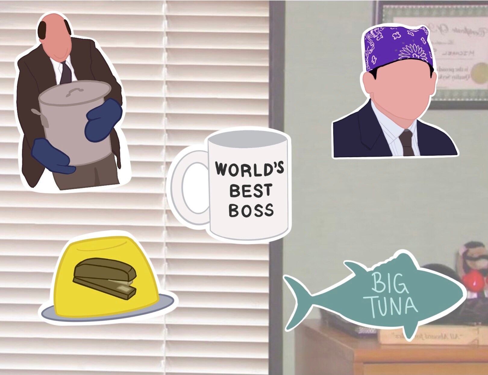 Pegatinas inspiradas en la oficina Etsy