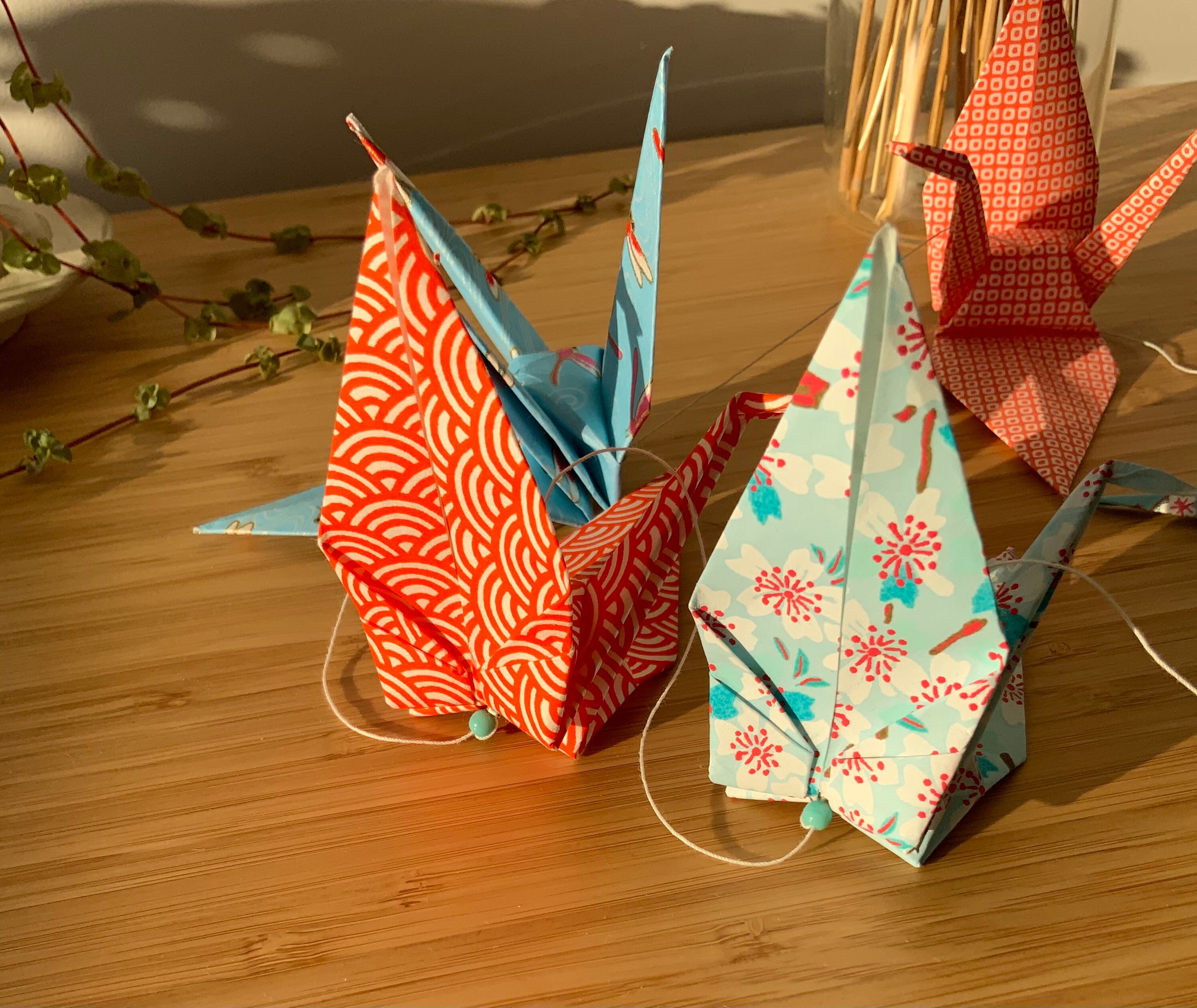 Summer Sunset Garland - Origami Crane Garland Made With Japanese ...