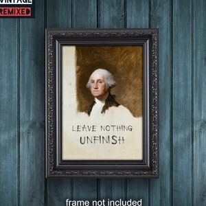 Funny George Washington Print: Altered Vintage Art for OCD