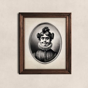 Obekvämt roligt förändrat vintage viktorianskt porträtt eklektiskt udda maximalistisk alternativ badrumsväggdekor