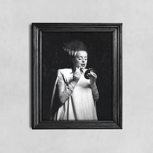 Bride of Frankenstein Art Print: Gothic Horror Black & White Photo