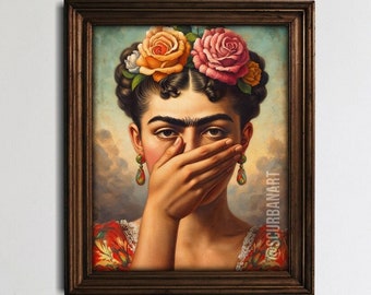 Lámina divertida para el baño de Frida Stink: Póster vintage modificado para el baño