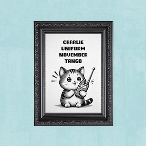 Funny Cat Rude Wall Art Sarcastic Slang Swear Quirky Art Offensive Home Office Retro Art Print Eclectic Typography