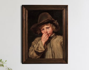 Funny Bathroom Art Print: Vintage Painting You Stink Smell Toilet Decor