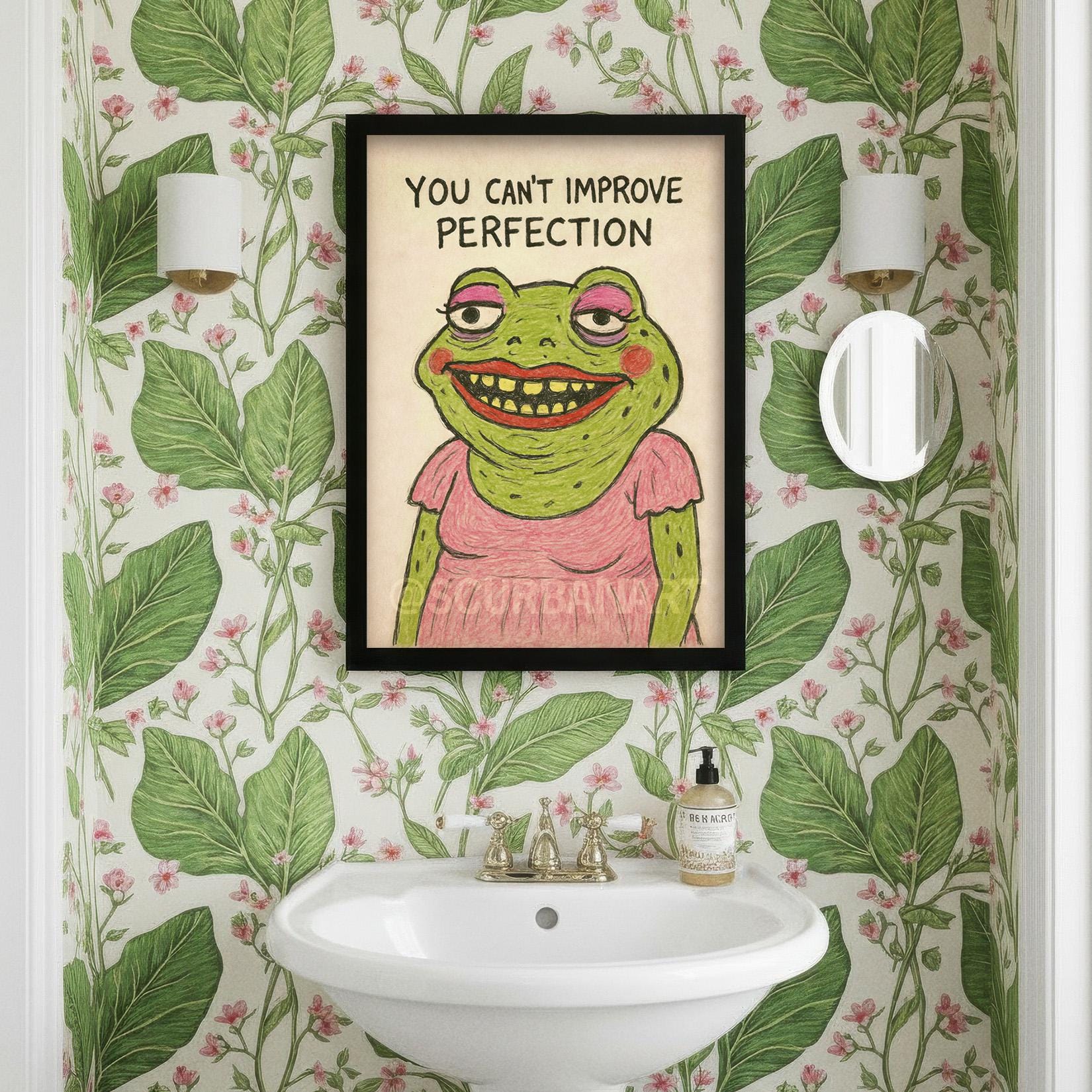 Funny Frog Art Print: Ugly Toad Drawing Silly Bathroom Décor - Etsy