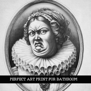EW Funny Bathroom Wall Art Print Altered Vintage Victorian Tudor ...