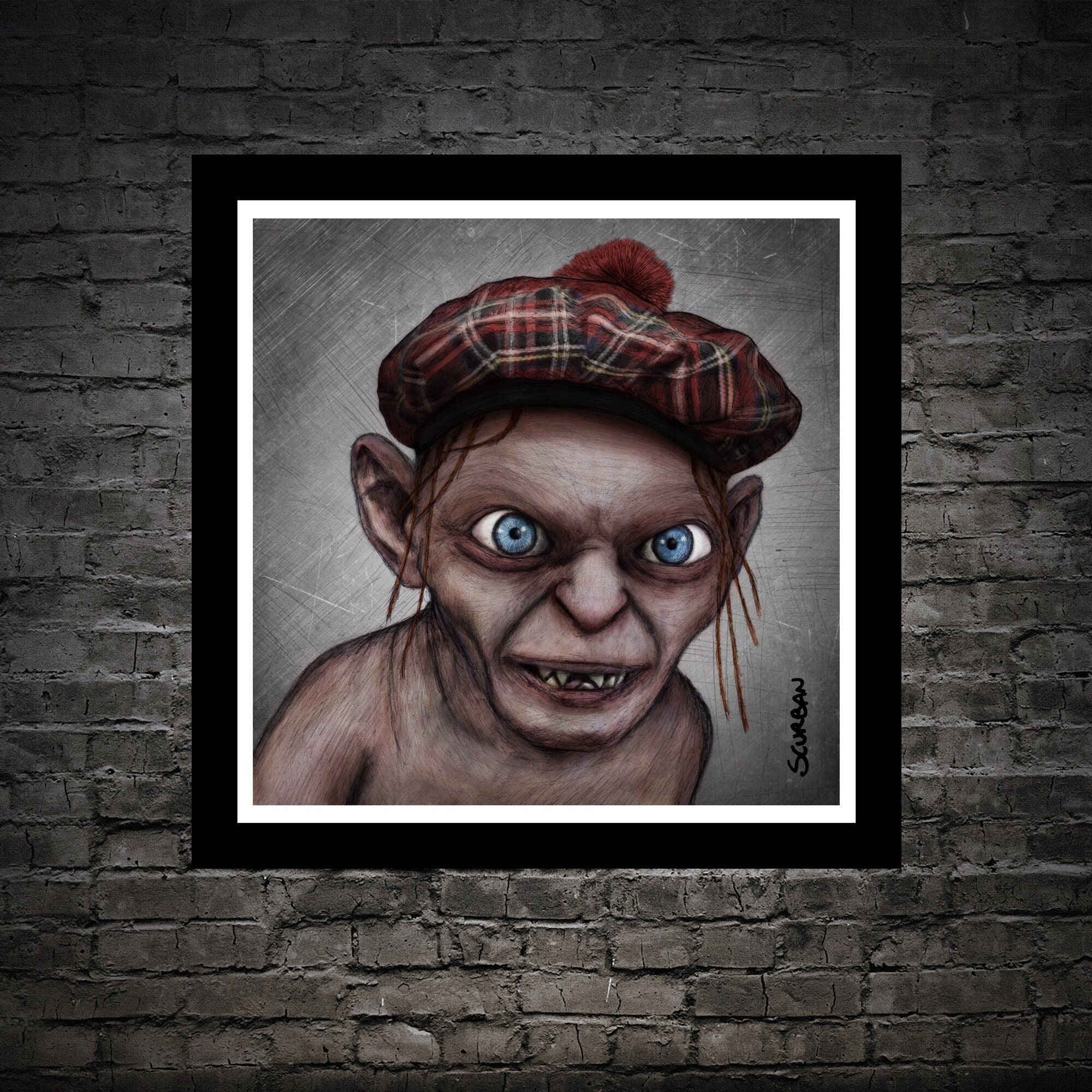 Fire Dragon wall art, Gollum wall art, Fantasy Dragon canvas, LotR wall