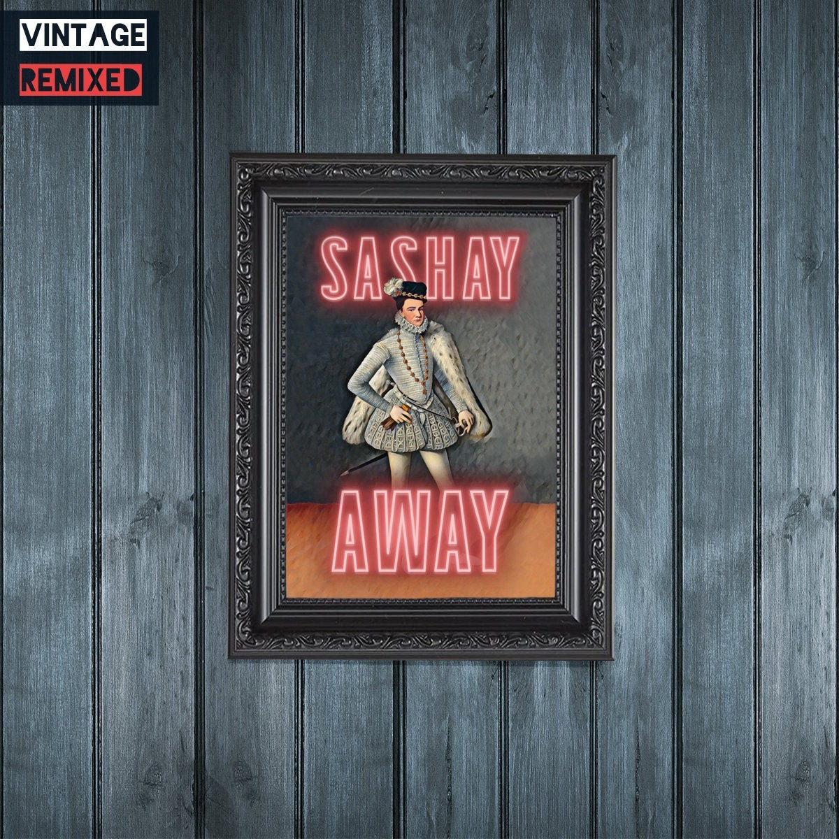 Sashay Away Funny Altered Vintage Art Neon Sign Typography Ru Etsy