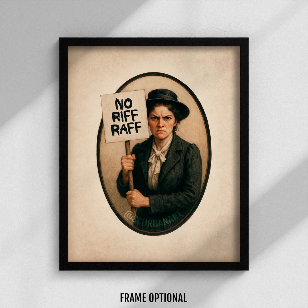 NO RIFF RAFF Funny Vintage Art Print: Feminist Protest Quirky Victorian ...
