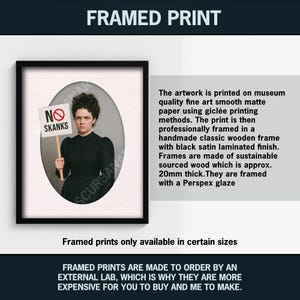 Impresión artística feminista divertida: Retrato victoriano vintage sin zorras Black Framed Print