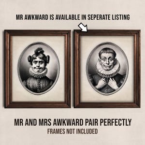 Awkward Funny Altered Vintage Victorian Portrait Eclectic Quirky Maximalist Alternative Bathroom Wall Décor