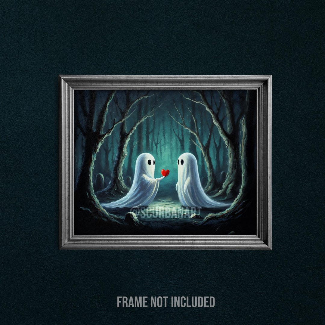 Ghost Lovers Art Print: Couple Partner Husband Wife Gift Gothic Dark ...