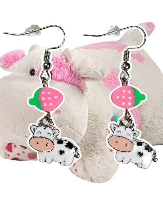 Strawberry Cow Pillow Pet 90s Y2k Indie 