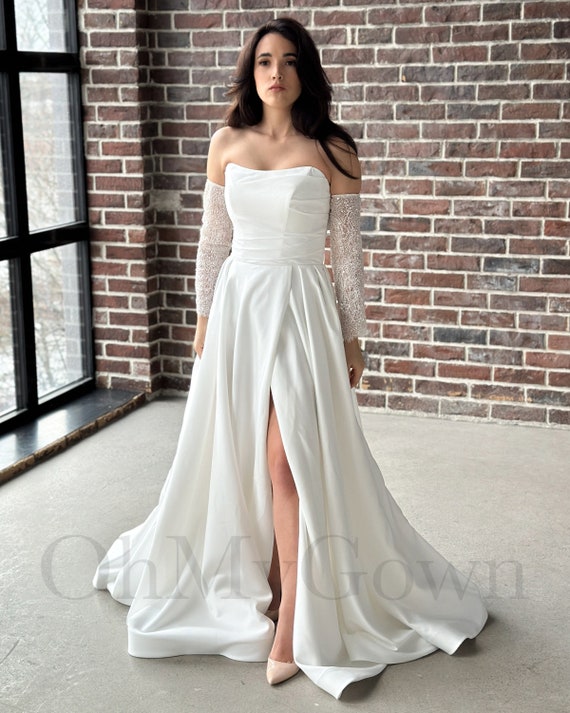 Modest off top the shoulder dress