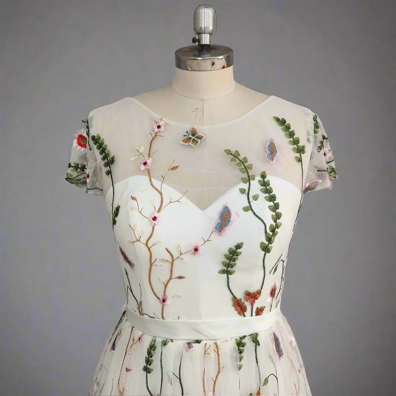 Embroidered Wedding Dress - Etsy