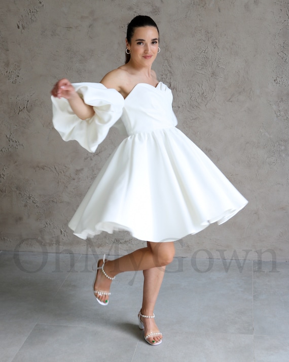 knee length wedding dress