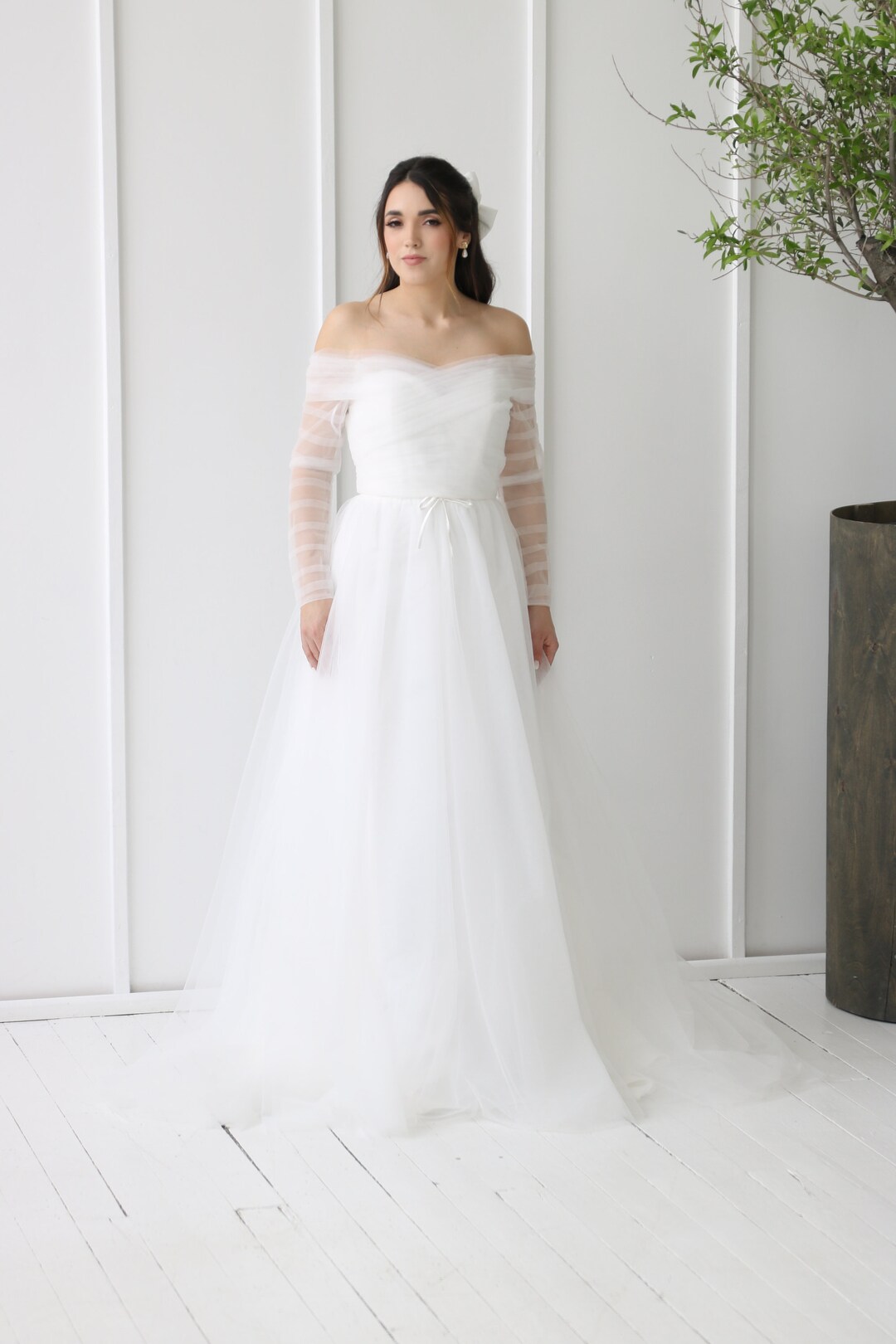 A-line Off The Shoulder Tulle Dress