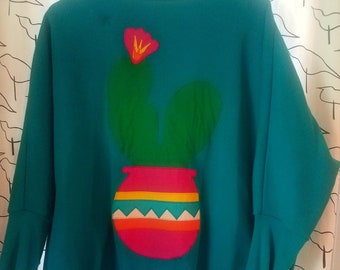 cactus Vintage 80s desert theme cardigan sweater